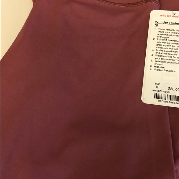 Lululemon Wunder Under HR 21” So Merlot - Picture 3 of 4